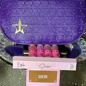 Jeffrey Star Purple Star-Embellished Belt Bag Bundle 9.5” x 6.5” x 2” NWOT
